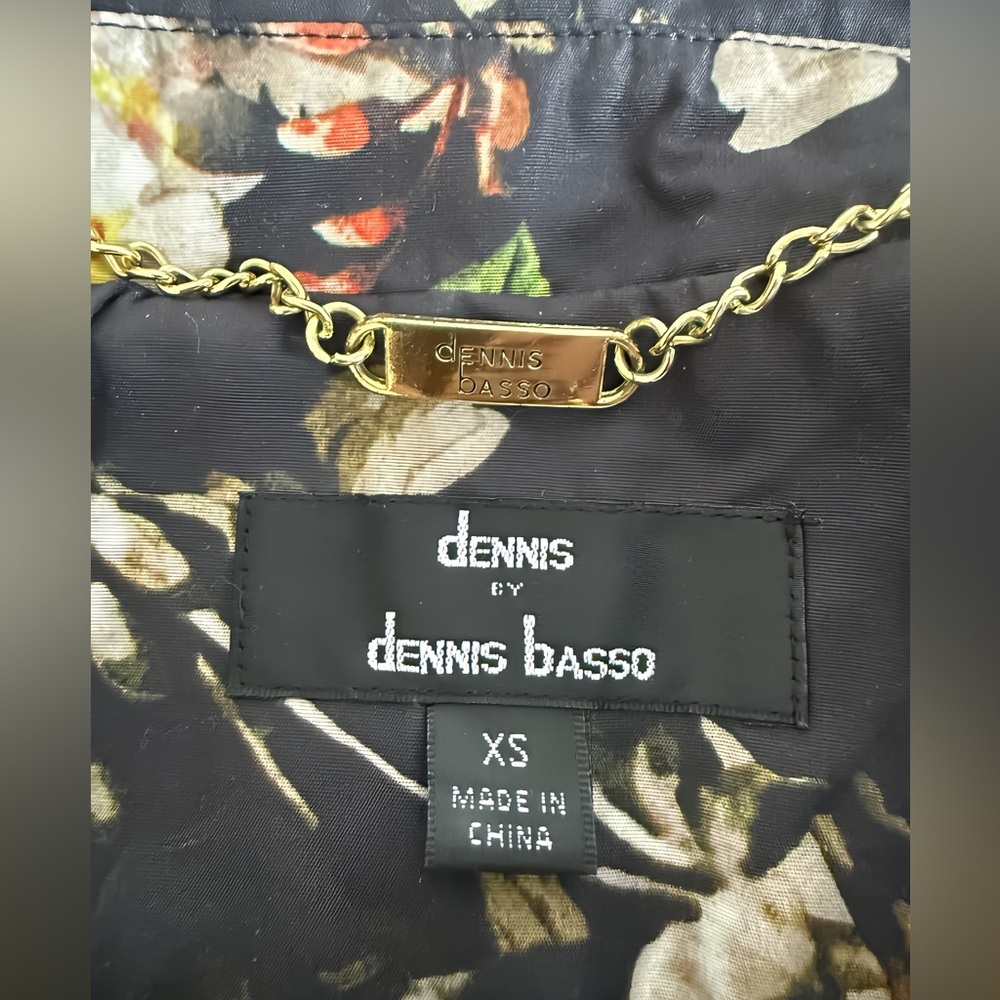 Dennis Basso Floral Print Coat XS Black Romantic Rose Jacket Statement Designer - Picture 5 of 8